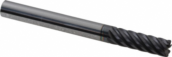 12178705 Corner Radius End Mill: 1/4" Dia, 3/4" LOC, 0.0200" Radius, 7 Flute, Solid Carbide  