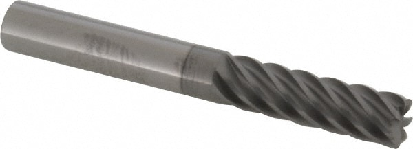 Accupro 12180848 Corner Radius End Mill: 3/8" Dia, 1-1/4" LOC, 0.03" Radius, 7 Flutes, Solid Carbide 