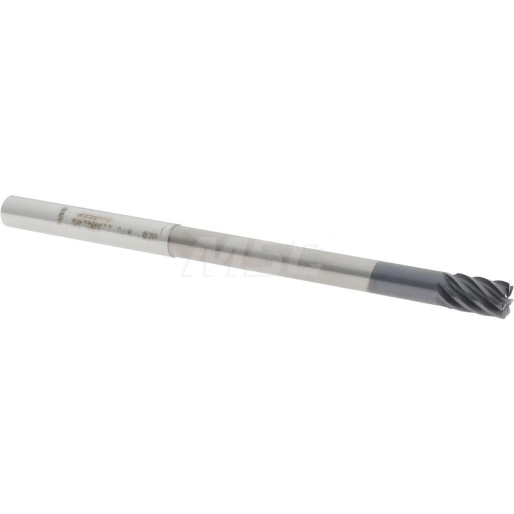 Accupro 12178707 Corner Radius End Mill: 1/4" Dia, 3/8" LOC, 0.02" Radius, 7 Flutes, Solid Carbide 