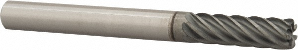 12180845 Corner Radius End Mill: 1/4" Dia, 3/4" LOC, 0.03" Radius, 7 Flutes, Solid Carbide  