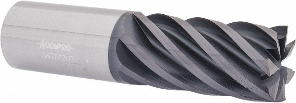 Accupro 12178703 Square End Mill: 1 Dia, 2 LOC, 1 Shank Dia, 4 OAL, 7 Flutes, Solid Carbide Image