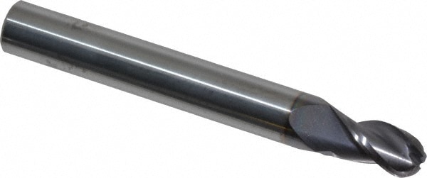 Niagara Cutter 17003786 Ball End Mill: 0.2188" Dia, 0.375" LOC, 3 Flute, Solid Carbide Image