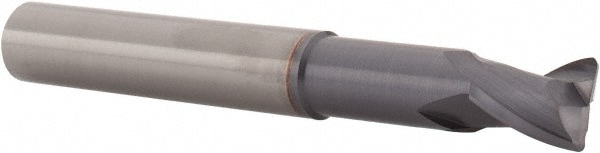 Corner Radius End Mill: 3/8" Dia, 7/16" LOC, 0.031" Radius, 2 Flutes, Solid Carbide