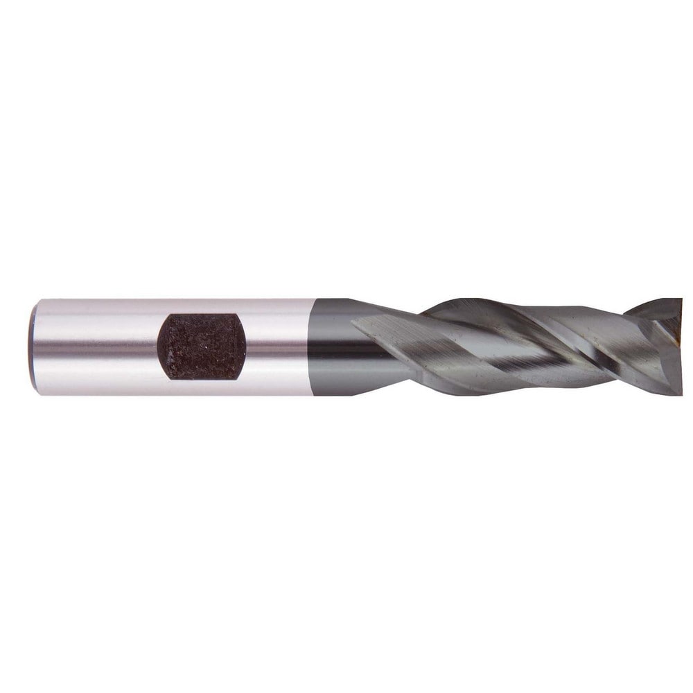 Square End Mill:  0.2500" Dia, 0.5" LOC, 0.375" Shank Dia, 2.4375" OAL, 2 Flutes, High Speed Steel