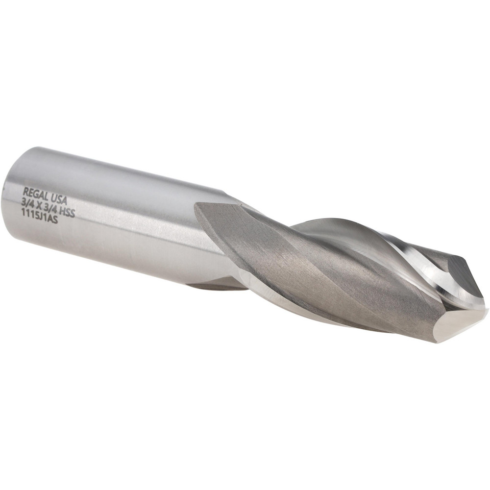 Ball End Mill: 3/4" Dia, 1-5/8" LOC, 2 Flute, High Speed Steel