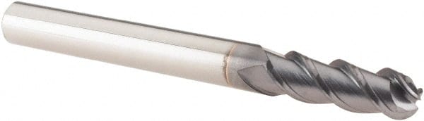 Regal Cutting Tools 090222RM Ball End Mill: 0.25" Dia, 0.75" LOC, 3 Flute, Solid Carbide 