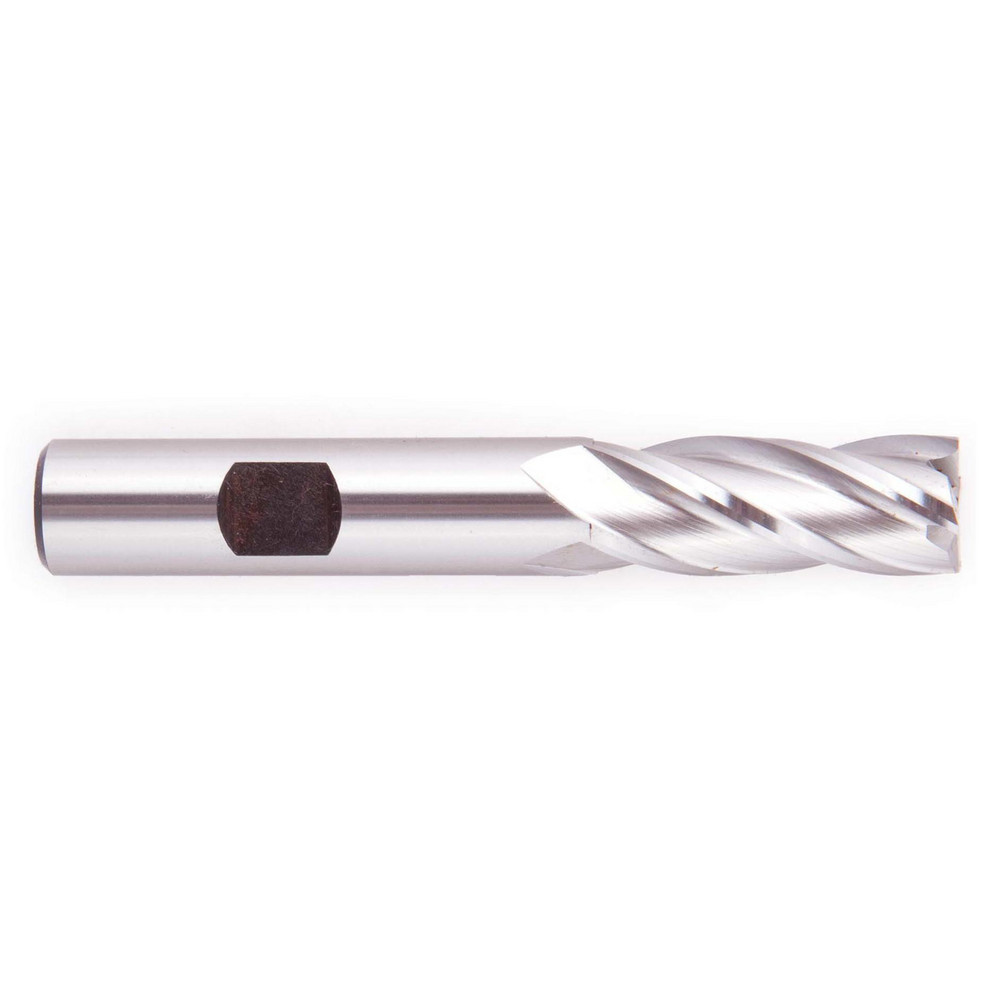 Square End Mill: 41/64'' Dia, 1-5/8'' LOC, 5/8'' Shank Dia, 3-3/4'' OAL, 4 Flutes, High Speed Steel