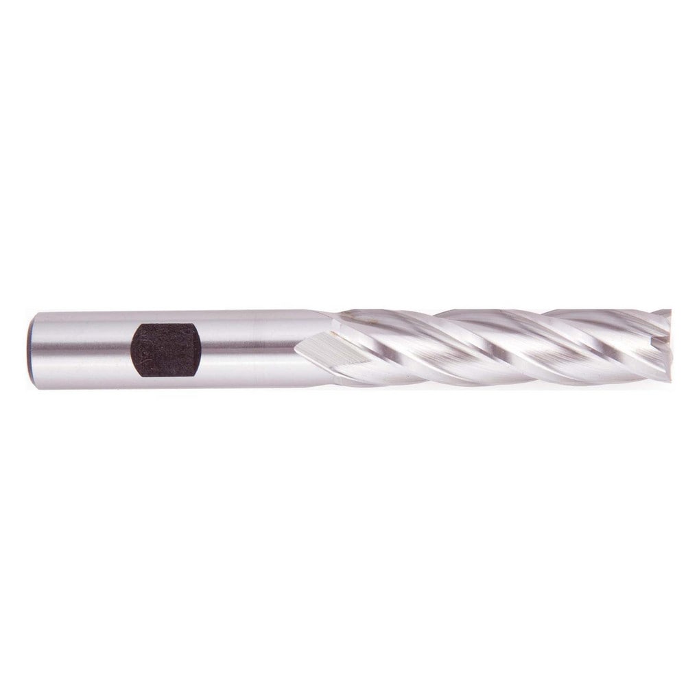 Square End Mill: 5/8'' Dia, 2-1/2'' LOC, 5/8'' Shank Dia, 4-5/8'' OAL, 4 Flutes, High Speed Steel