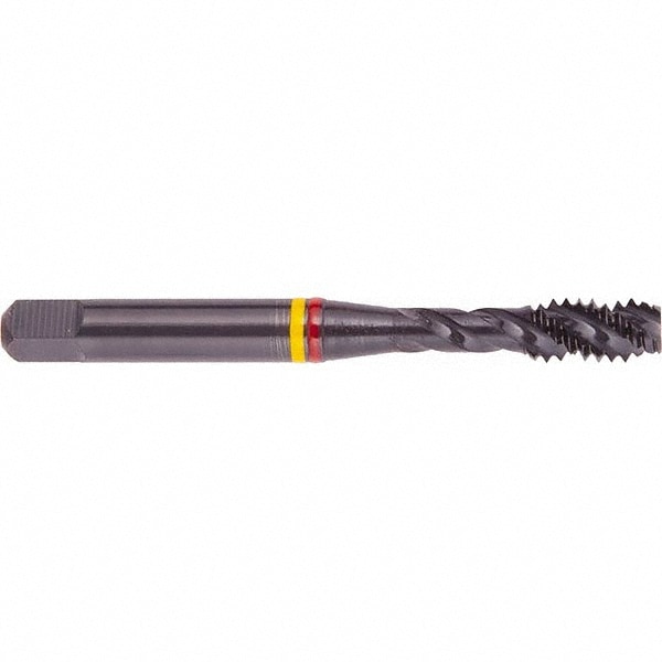 Spiral Flute Tap: 9/16-12 UNC, 3 Flutes, Bottoming, 2B Class of Fit, Powdered Metal, Oxide Coated