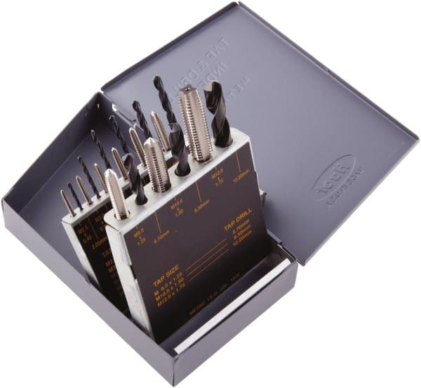 Regal Cutting Tools 046590AS Tap & Drill Set: M2.5 x 0.45 to M12 x 1.75 Taps, 2.05 to 10.2 mm Drills 