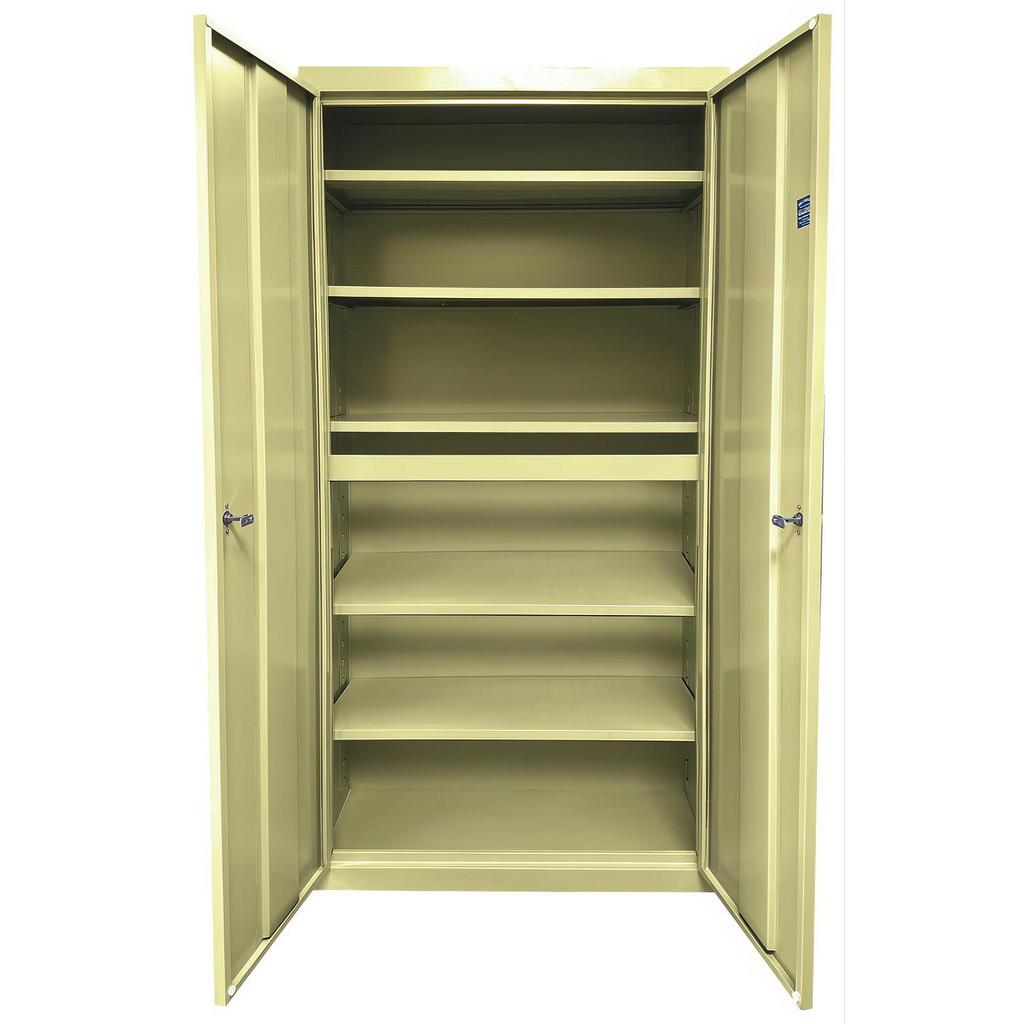 Steel Cabinets USA Steel Lockable Storage Cabinet Cabinet: 24" Wide, 18" Deep, 72" High - 160 lb Load Capacity, 5 Shelf, 0.000 Drawer, Cam Lock