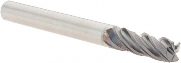 SGS 36599 Corner Radius End Mill: 1/4" Dia, 3/4" LOC, 0.01" Radius, 4 Flutes, Solid Carbide Image