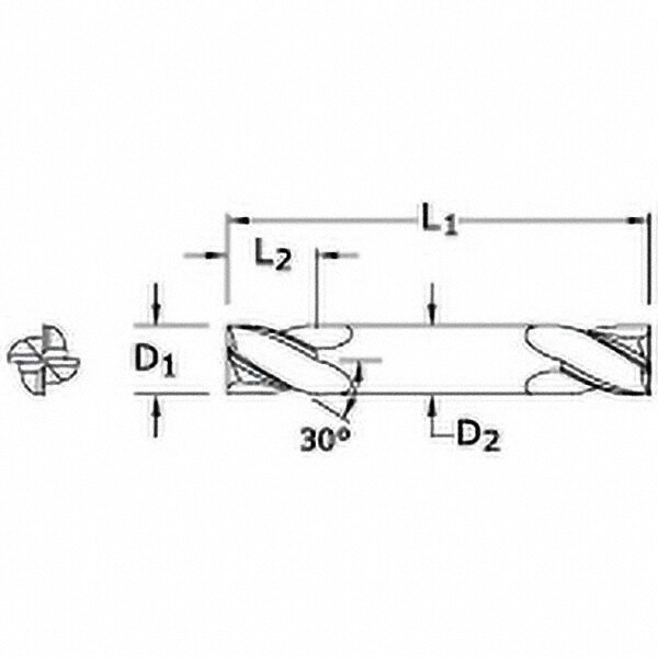 3//8 Shank TiCN 3//8 Dia 2 Flute 82176; Solid Carbide Drill Mill 1 LOC 2-1//2 OAL