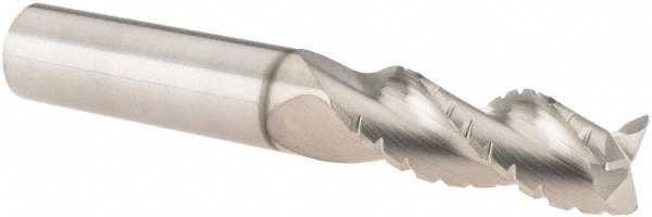 SGS 34305 Corner Radius End Mill: 3/8" Dia, 1" LOC, 0.01" Radius, 3 Flutes, Solid Carbide Image