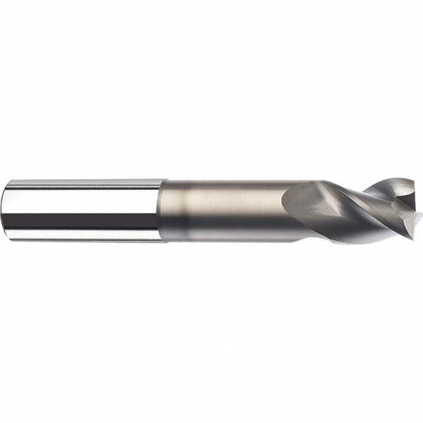Square End Mill: 1/4'' Dia, 3/8'' LOC, 1/4'' Shank Dia, 4'' OAL, 3 Flutes, Solid Carbide