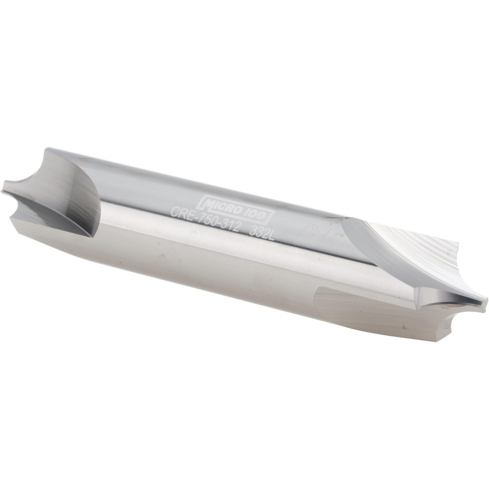Micro 100 Corner Rounding End Mill - Double-Ended 3/16 Radius, 1/2 Shank