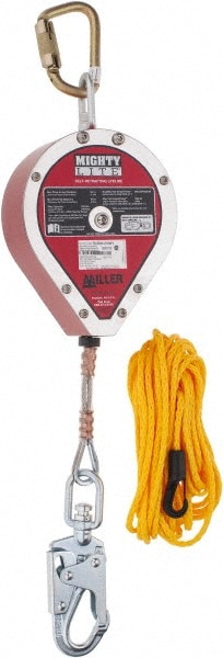 Miller RLS30S-Z7/30FT Self-Retracting Lifeline: 310 lb Capacity, Steel Twist-Lock Carabiner 