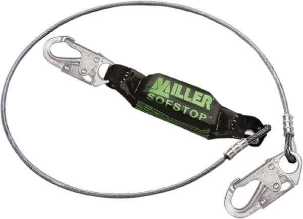 Miller 907NLS-Z7/6FTYL 6 Long, 310 Lb Capacity, 1 Leg Locking Snap Hook Harness Shock Absorbing Lanyard 