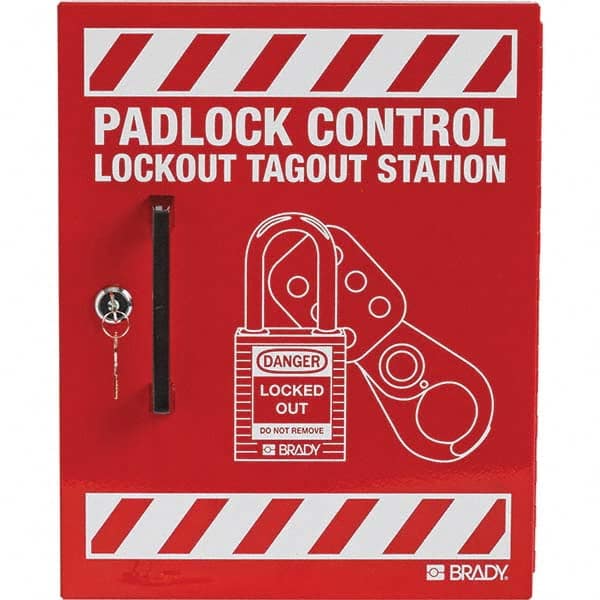 Padlock Lockout Station: Empty, 16 Max Locks, Steel Station