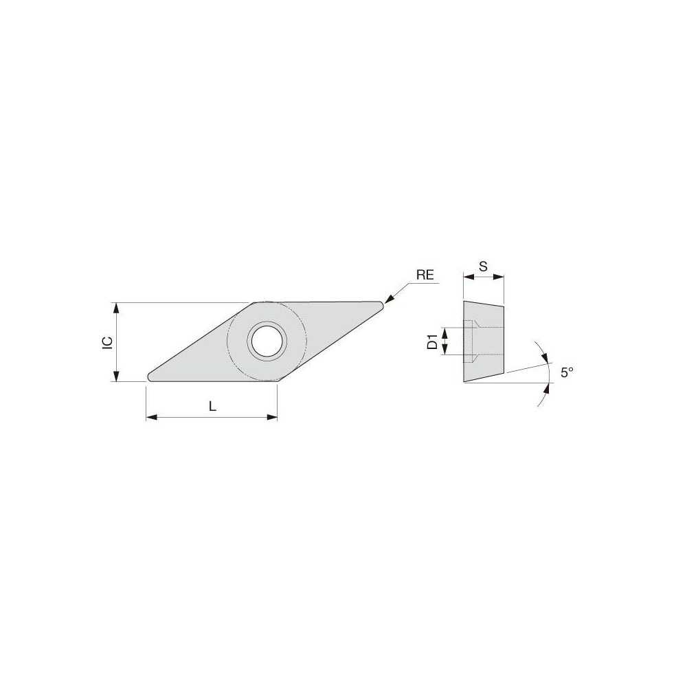 Tungaloy - Turning Insert: VBGT110304FR-J10 TH10, Solid Carbide