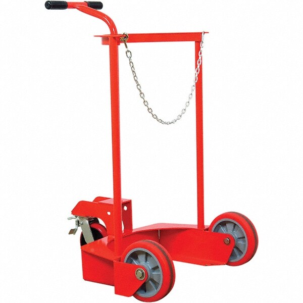 Gas Cylinder Cart: 31" OAL, 30" OAW, 48-5/8" OAH, 1 Cylinder