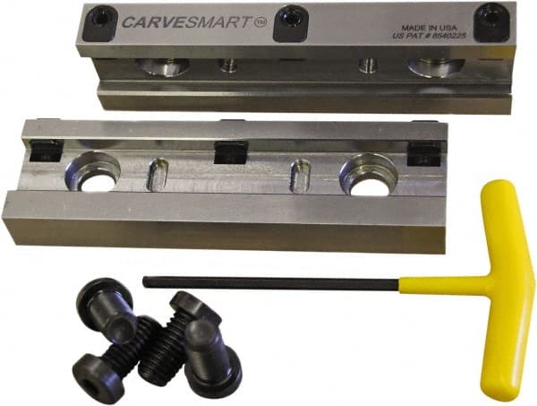 CarveSmart 10000 3/4" Wide Steel 2-Jaw Quick Change Jaw System Vise Jaw Set 
