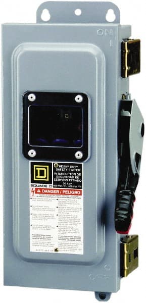 Square D HU361AWKVW Safety Switch: NEMA 12 & 3R, 30 Amp, 600VAC/VDC 