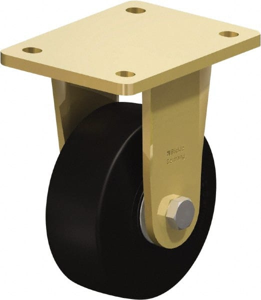 Rigid Top Plate Caster: Solid Rubber, 5" Wheel Dia, 1-31/32" Wheel Width, 704 lb Capacity, 6-11/16" OAH