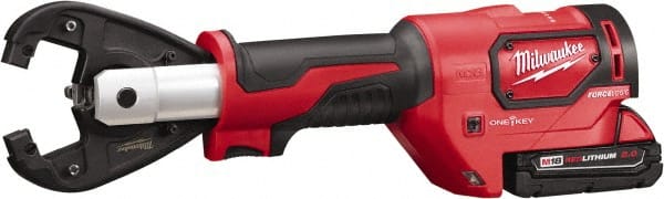 Power Crimper: 12,000 lb Capacity, 2 Lithium-ion Battery Included, 2Ah, Inline Handle, 18V