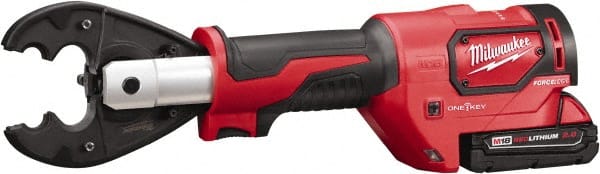 Power Crimper: 12,000 lb Capacity, 2 Lithium-ion Battery Included, 2Ah, Inline Handle, 18V