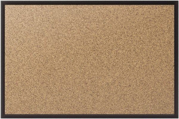 Bulletin Board: 48" Width, 36" Height, Cork Board, Natural Cork