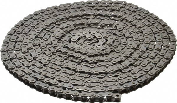 Roller Chain: 1/4" Pitch, 25 Trade, 10' Long