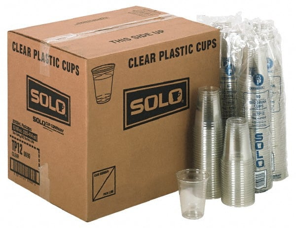 Pack of (1,000) Solo Plastic Cold Cups, 12 oz Clear