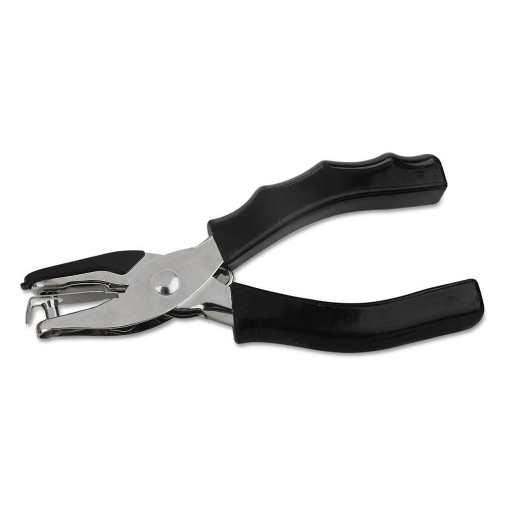 Paper Punches; Type: One-Hole ; Color: Black ; Hole Diameter: 0.25in ; Overall Length: 5.75in ; Features: Cushioned rubber grips for comfortable handheld punching; Easy-empty chip receptacle ; Sheet Capacity: 8; 8