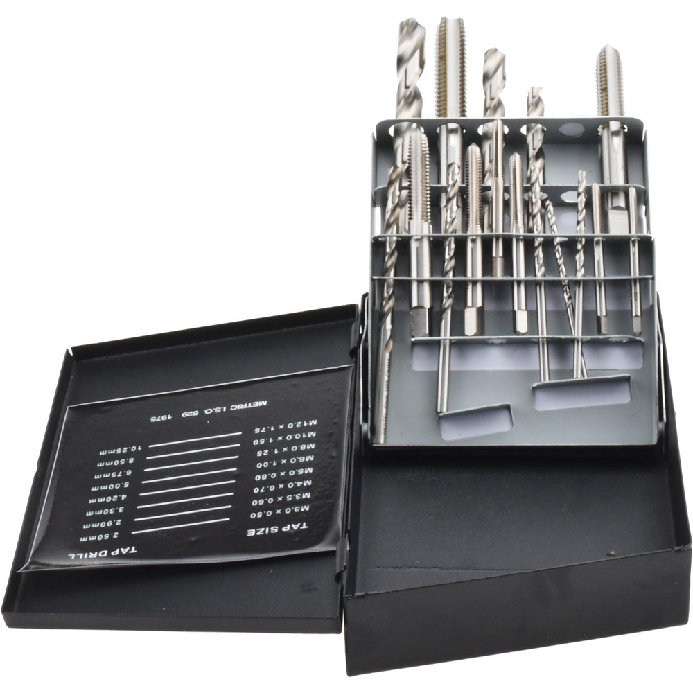 Tap & Drill Set: M3 x 0.5 to M12 x 1.75 Taps, 2.5 to 10.25 mm Drills