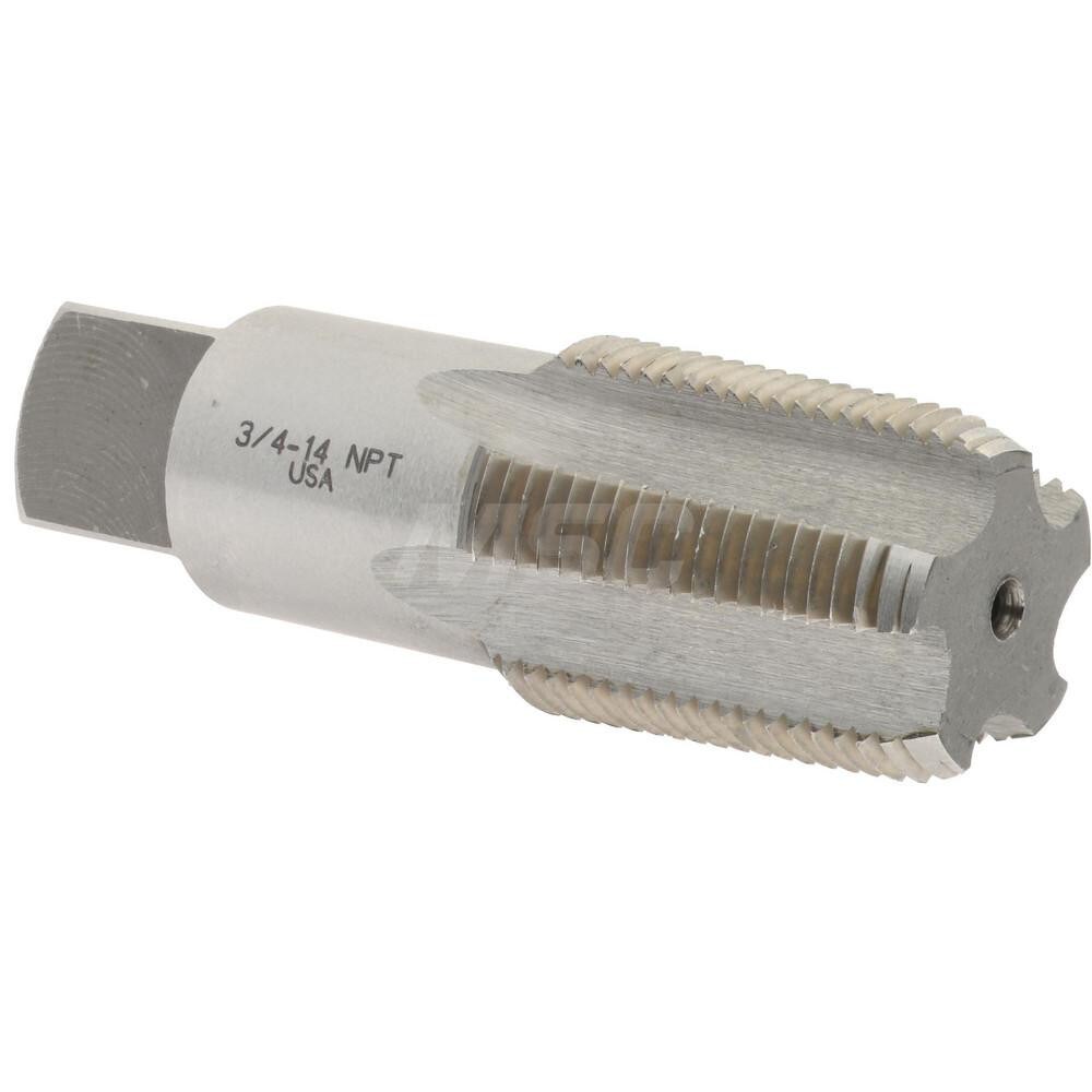 Standard Pipe Tap: 3/4-14, NPT, 5 Flutes, Carbon Steel, Bright/Uncoated