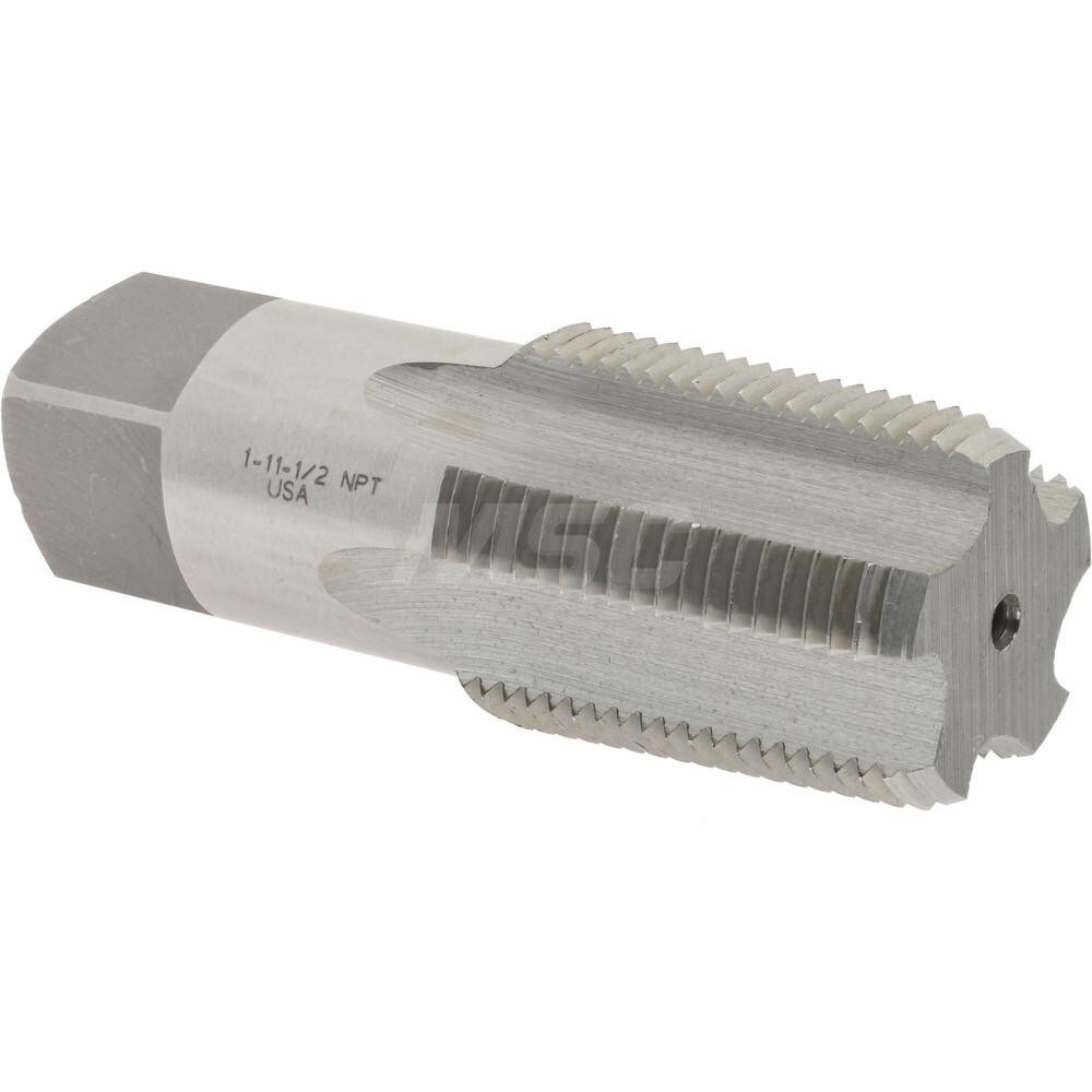 Standard Pipe Tap: 1 - 11-1/2, NPT, 5 Flutes, Carbon Steel, Bright/Uncoated