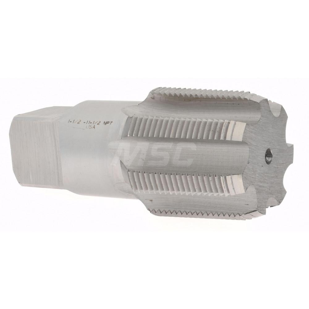Standard Pipe Tap: 1-1/2 - 11-1/2, NPT, 7 Flutes, Carbon Steel, Bright/Uncoated