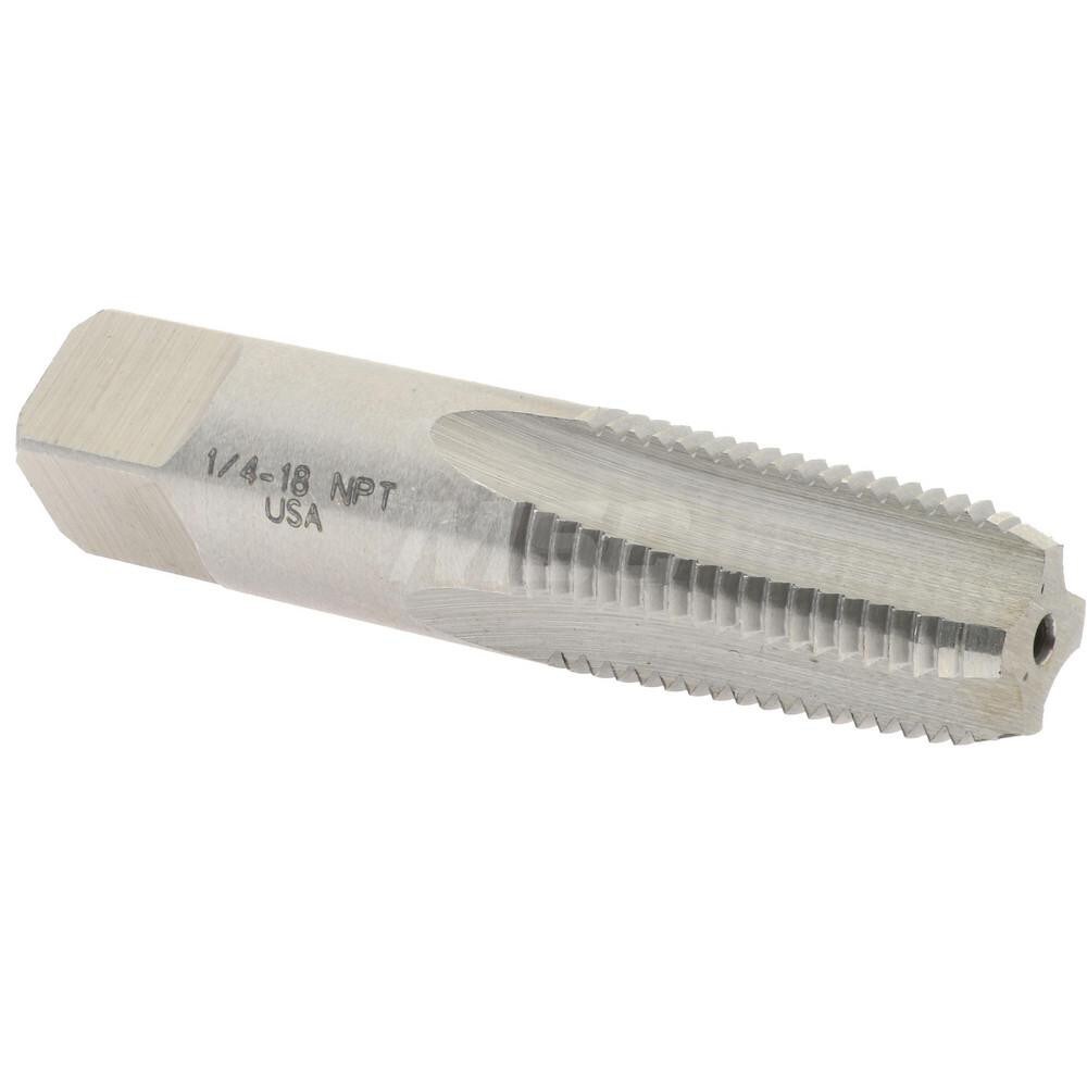 Standard Pipe Tap: 1/4-18, NPT, 4 Flutes, Carbon Steel, Bright/Uncoated