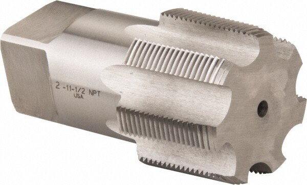Standard Pipe Tap: 2 - 11-1/2, NPT, 7 Flutes, Carbon Steel, Bright/Uncoated