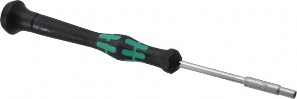 Precision Nut Driver: 3/32" Drive, Solid Shaft, Ergonomic Handle, 6-1/4" OAL