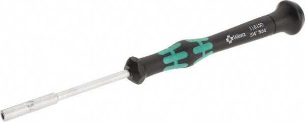 Precision Nut Driver: 7/64" Drive, Solid Shaft, Ergonomic Handle, 6-1/4" OAL