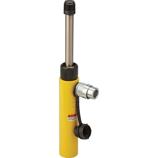 Single Acting Compact Hydraulic Cylinder: 1.13" Bore Dia, 5" Stroke - 15.44" Extended Length, 10.44" Retracted Length, Horizontal & Vertical Mount, Steel Body