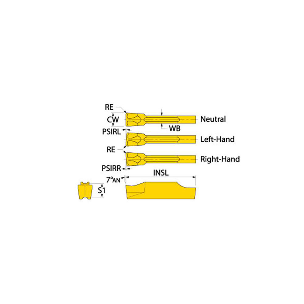 Ingersoll Cutting Tools Cutoff Insert 2MM SINGLE ENDED, Carbide