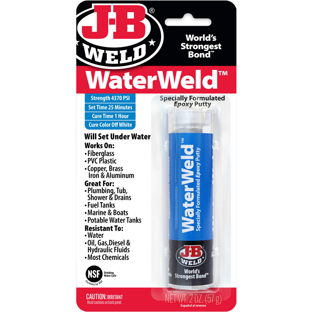 JB Weld WaterWeld Specially Formulated Epoxy Putty OffWhite 2 oz  4370 PSI Strength 25 Minute Set Time  Part 8277