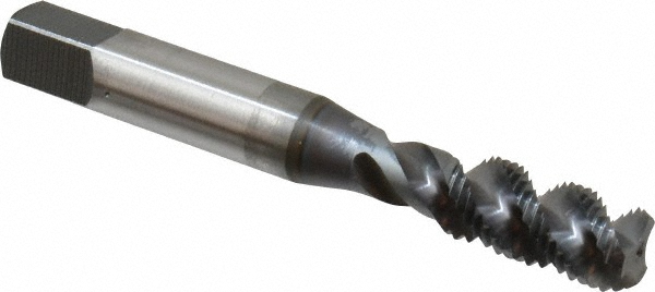 OSG 1431108 Spiral Flute Tap: 3/8-24, UNF, 3 Flute, Bottoming, 3B Class of Fit, High Speed Steel, TICN Finish Image