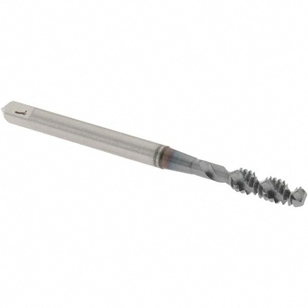 OSG 1412508 Spiral Flute Tap: #6-32, UNC, 2 Flute, Bottoming, 2B Class of Fit, High Speed Steel, TICN Finish Image