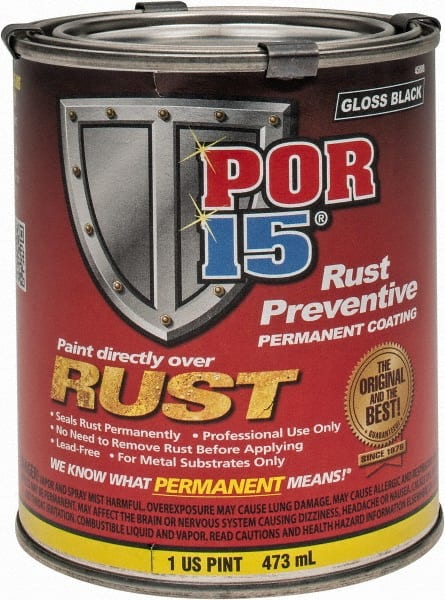 POR-15 45008 Gloss Black Rust Preventive Paint - Pint