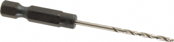 Mechanics Drill Bit: 5/64" Dia, 118 ° Point, High Speed Steel, Hex Shank, Split Point