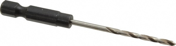 Mechanics Drill Bit: 3/32" Dia, 118 ° Point, High Speed Steel, Hex Shank, Split Point